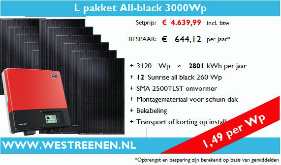 L-Pakket All-black zonnepanelen